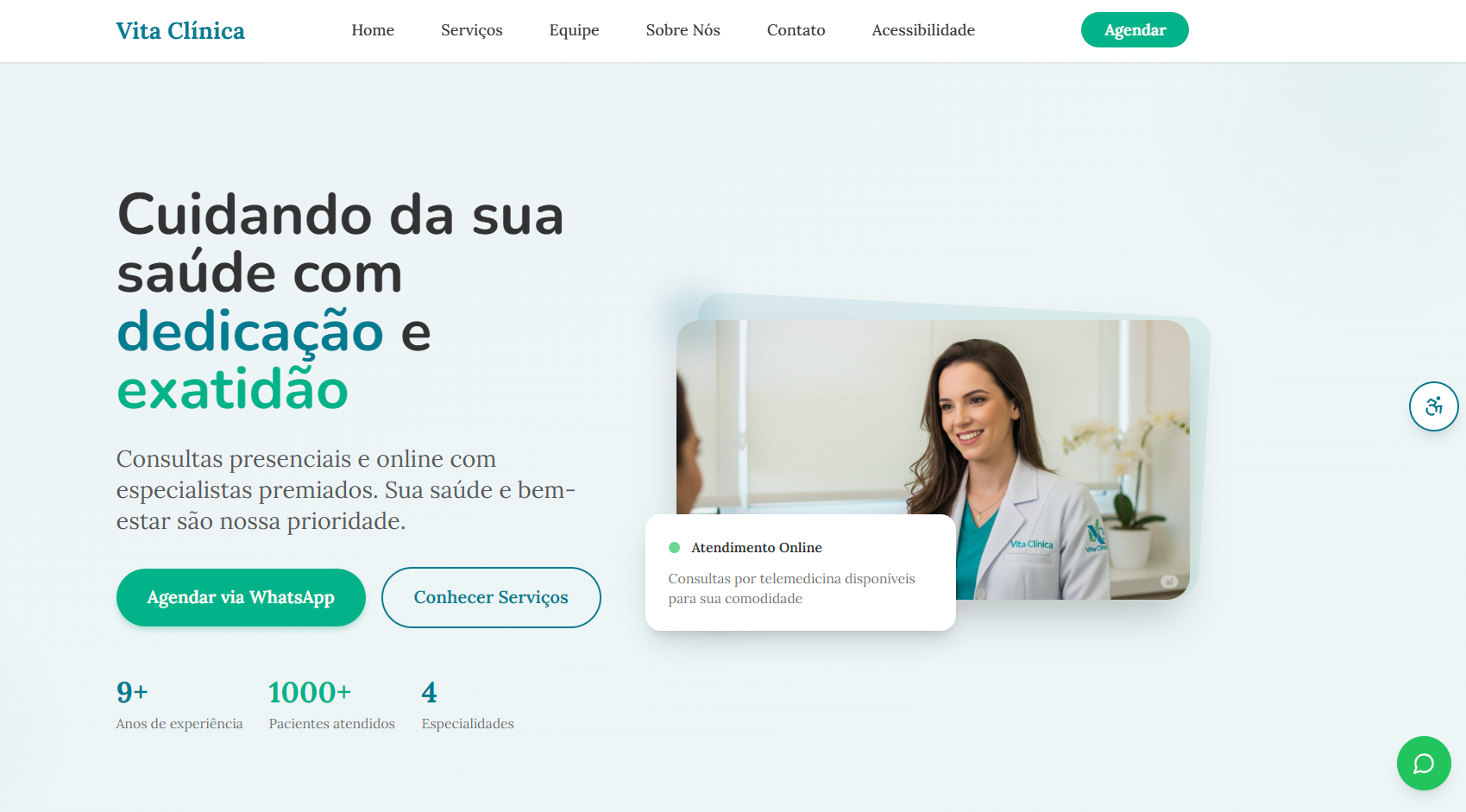 Site Institucional – Vita Clínica